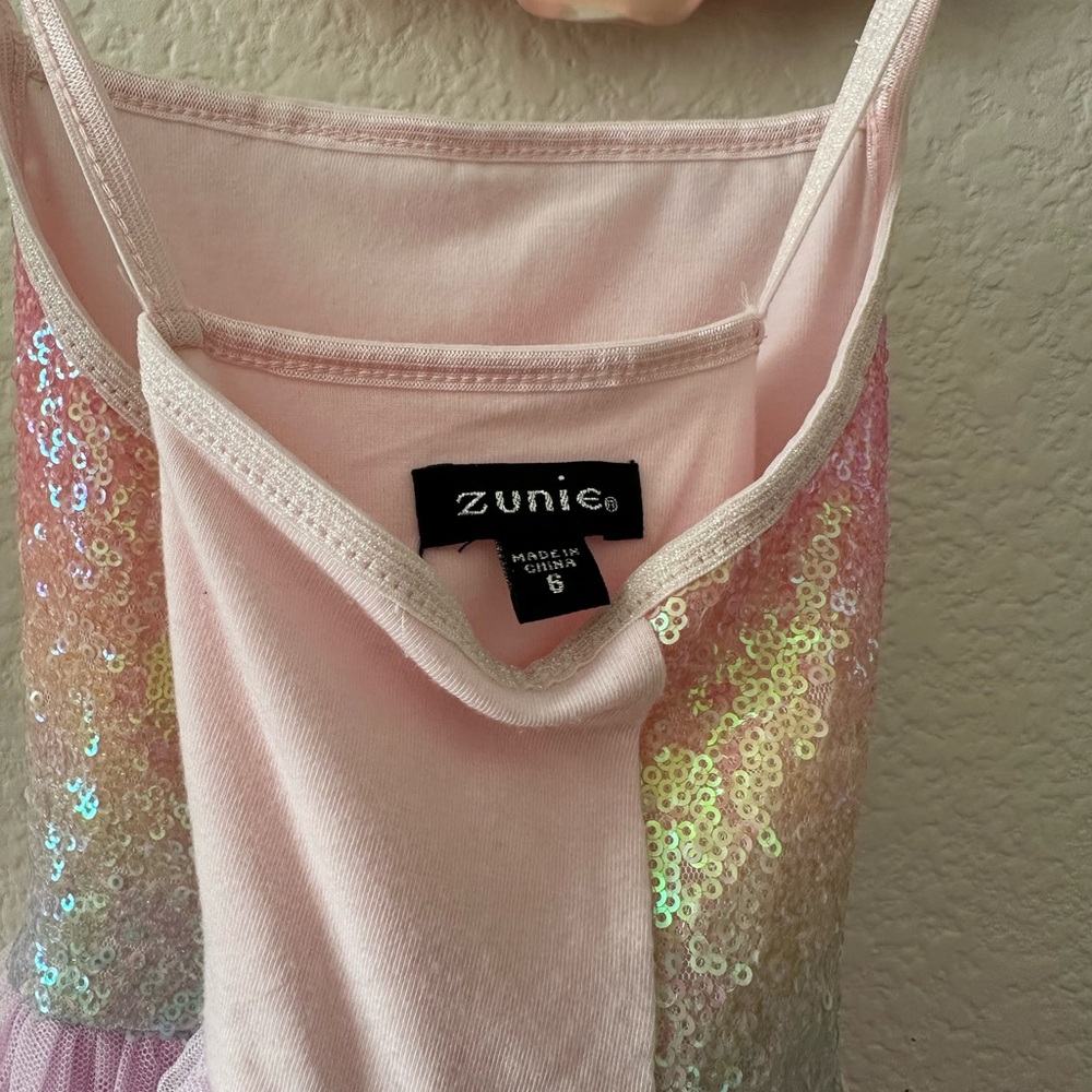 Zunie Glittery Rainbow and Pink Dance Dress - Picture 3 of 3